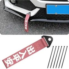 Car Racing Tow Strap, Nylon High Strength Sports Style Decorative Traction Pink