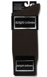 1 Pair of Biagio Solid CHOCOLATE BROWN Color Mens COTTON Dress SOCKS