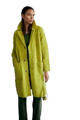 Joseph Ribkoff notched collared coat Wasabi