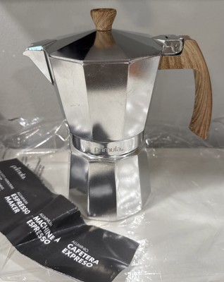 Primula Aluminum Stove Top Expresso Maker / Wooden Handle Nwob B2