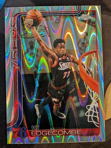 2025-26 Topps Chrome Update VJ Edgecombe Raywave Refractor Rookie Card RC 76ers