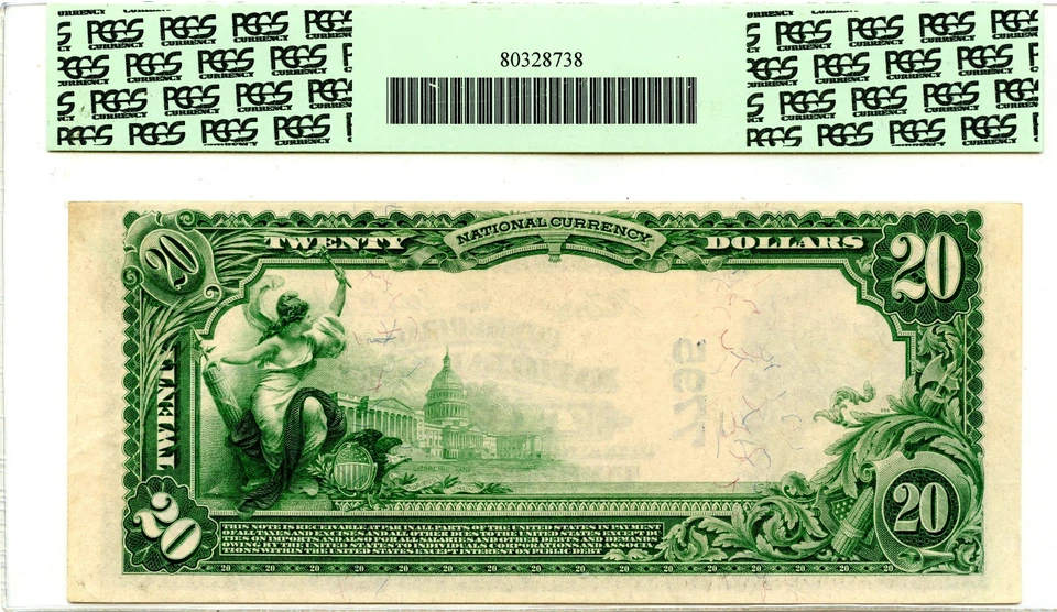 1902 PB $20 Natl. Note Fr. 650, Commercial NB of Tiffin, OH, Ch#7795, PCGS 63PPQ - Image 2 of 3