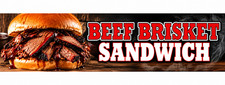 3ft x 8ft Beef Brisket Sandwich  Vinyl Banner- New-Free Shipping