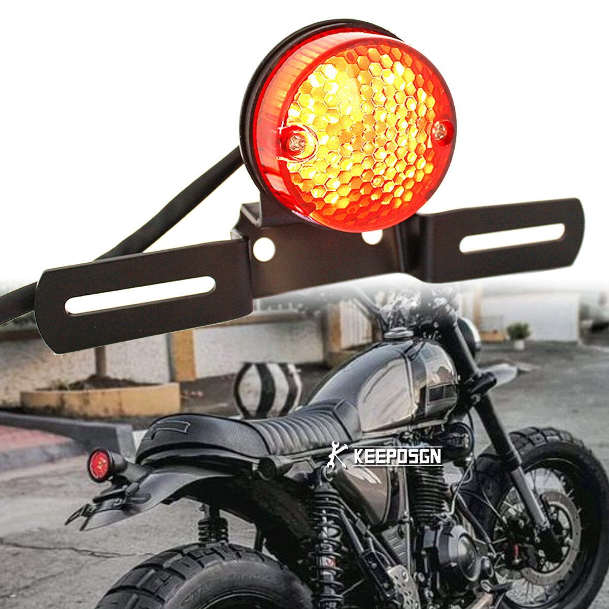 GOTOTOP Feu stop moto Moto Modification du feu arrière universel rétro