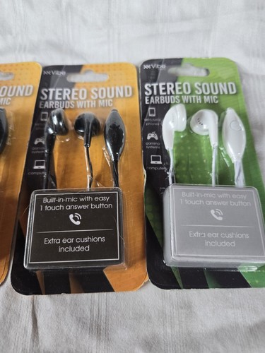 Auricolari Vibe Con Mic Vibe Sound Suono Stereo. Lotto di 4 - Foto 3 di 4