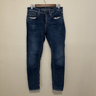 Denham Razor Men Jeans Slim Fit Straight Leg Denim Button 