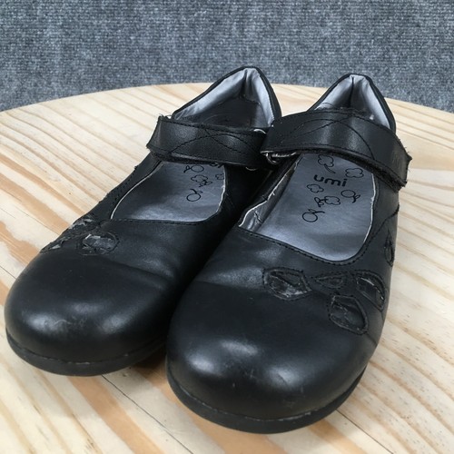 Umi Shoes Youth 2 Cayla Mary Jane Hook & Loop Round Toe Comfort Black Leather - Picture 6 of 17