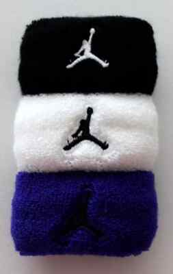 Nike Jordan Terry Ponytail Hair Ties 3 Pack JumpMan Black/White/Dark Concord
