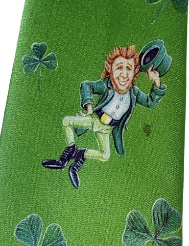 Vtg “89 Ralph Marlin Mens Neck Tie St Patrick Day Blaine Hellman Art Leprechaun - Picture 4 of 12