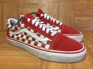 red checkerboard vans old skool