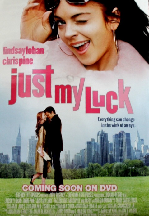Vtg Lindsay Lohan 2006 Just My Luck Movie Poster Media Room Man Cave Collectible