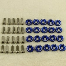 BLUE 20PCS CNC BILLET ALUMINUM FENDER WASHER BOLT ENGINE BAY DRESS UP KIT