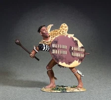 BRITAINS ANGLO ZULU WAR 20207 ZULU WARRIOR SWINGING KNOBKERRIE 1879