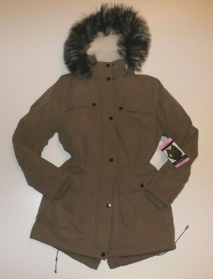 SEBBY Tobacco Brown Jacket Coat Size M Medium Womens NWT Faux Fur Sherpa  Lined