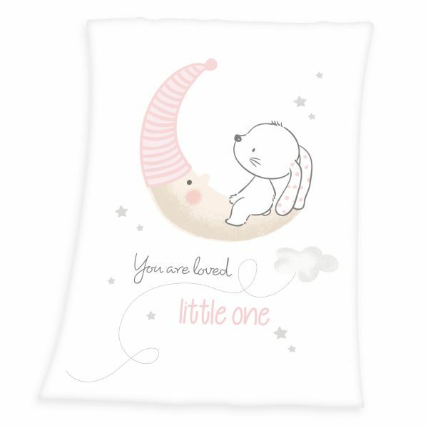 "Little Bunny Soft-Peachdecke 75X100 Cm Babydecke \"You Are Loved Little One\""-image