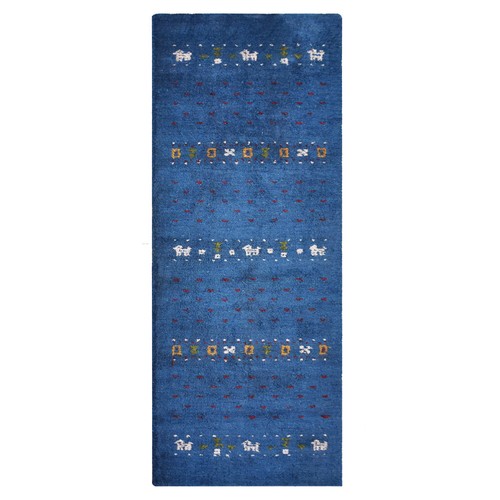 Eco-Friendly Hand Knotted Loom Silk Mix Area Rug Contemporary Blue BBLSM585 - Picture 100 of 108