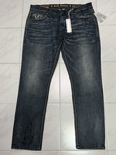 ROCK REVIVAL ARTUR TAPER Jeans Mens Sz 40X31 Studs Embellished Splatter Paint