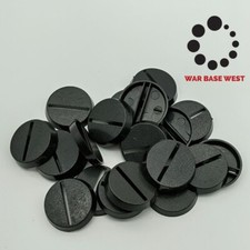 Lot Of 20 25mm Round SLOT Bases Used For Warhammer 40k  AoS Games Workshop Bitz