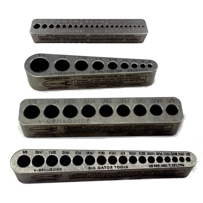BGT V-4 Pack V-Drill Guide SAE + Number Hole Sizes 4Pc Kit