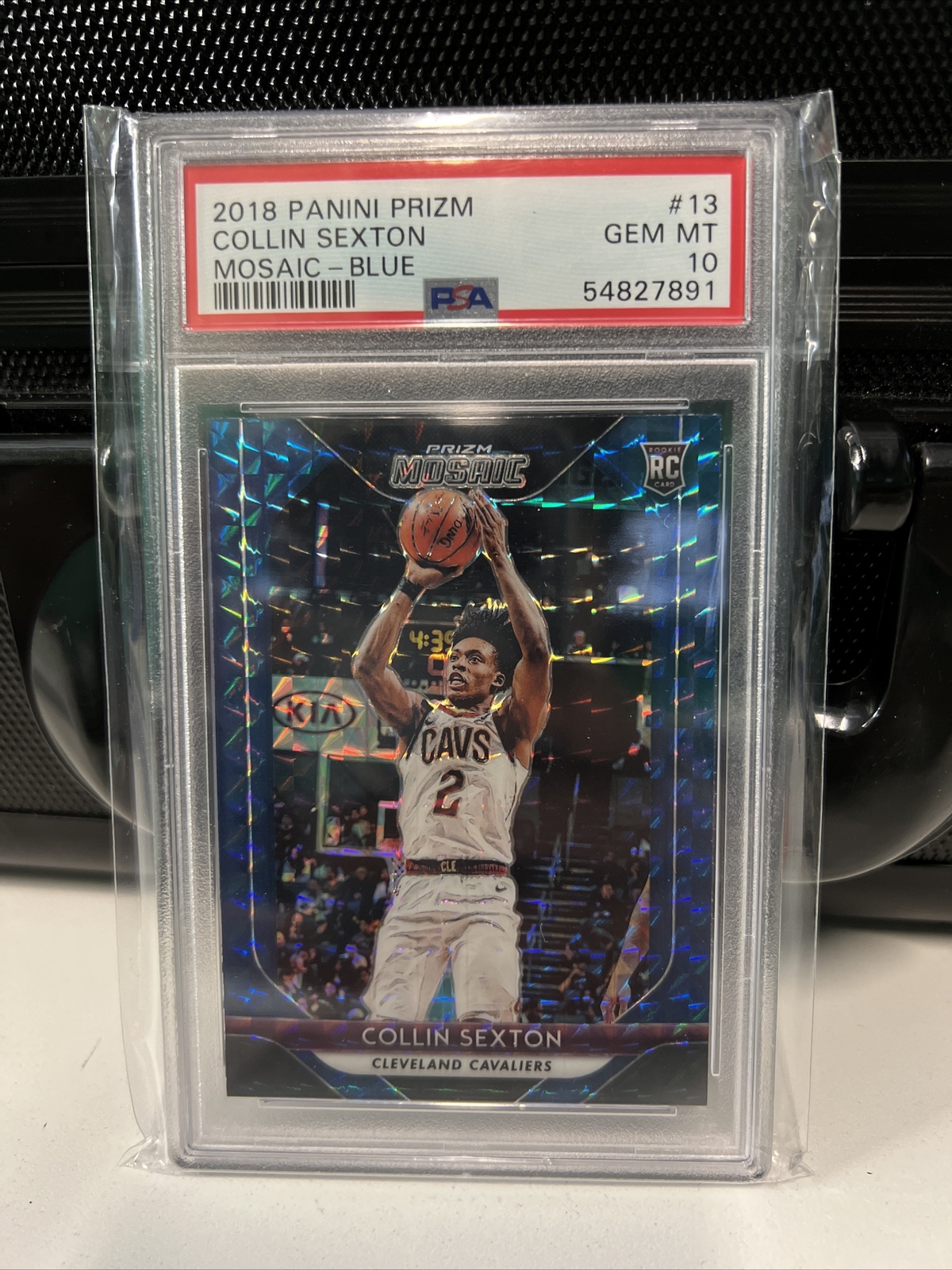 2018-19 Panini Prizm Mosaic Blue #13 Collin Sexton Rookie RC PSA 10 F5