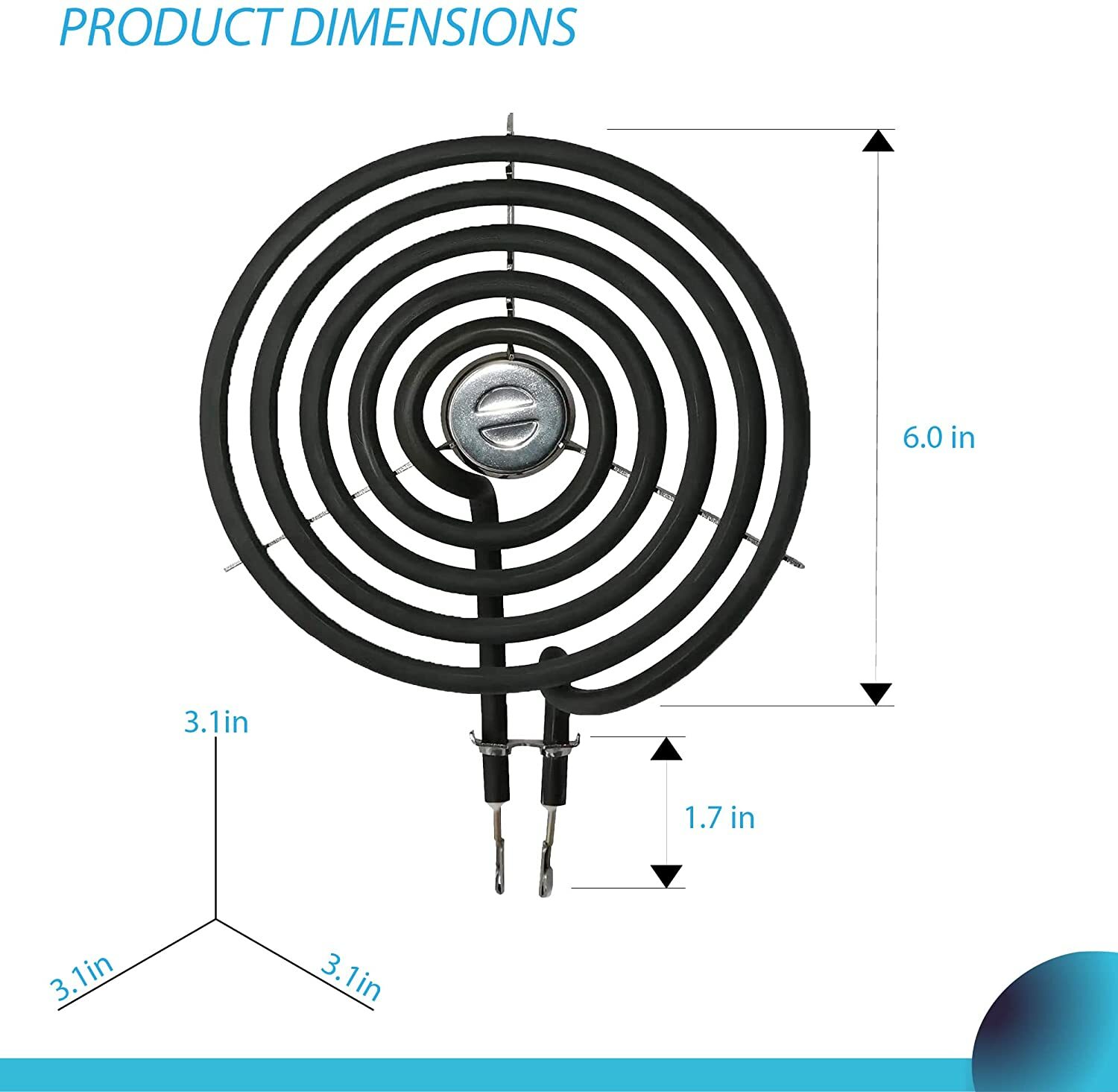 6-inch Stove Surface Burner Element WB30M1 5 Turns Electric Stove Range  Element - The ICT University