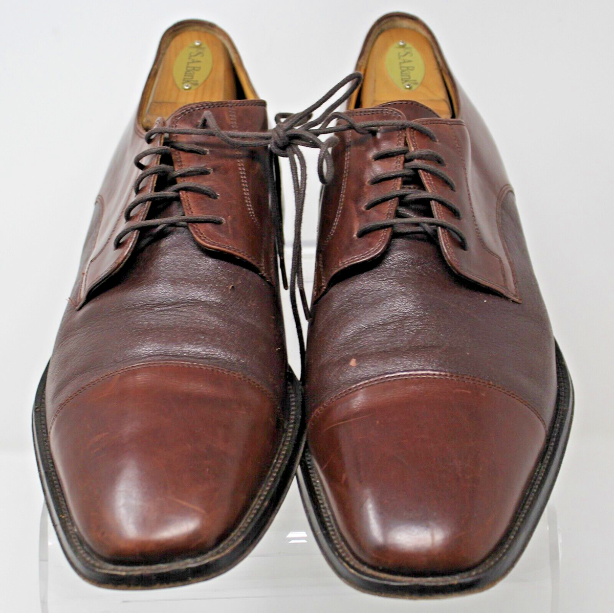 Johnston & Murphy Cap Toe Brown Leather Derby Shoe Men Sz 