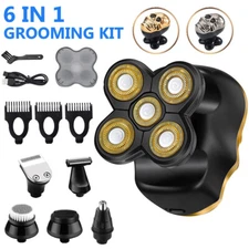 RESUXI 6 IN 1 Hair Remover Shavers Razor Trimmer Smooth Skull Cordless Wet Dry