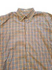 Peter Millar Checkered Plaid Long Sleeve Button Down Shirt Mens Size Large