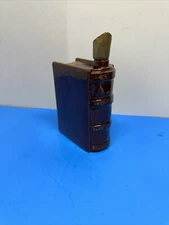 VINTAGE JAPAN Book LIQUOR BOTTLE Decanter “Wine & Four Roses “ Import Enesco Lid