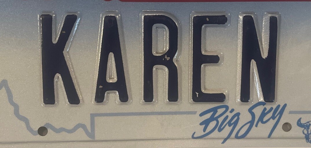 Vanity KAREN license plate Caren Katherine Catherine Keren Karan