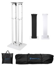 Rockville RTP82W 8 ft. Adjustable White Totem Moving Head Light Stand Scrim Bag