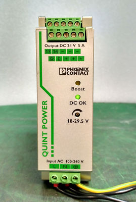 11105 PHOENIX CONTACT POWER SUPPLY UNIT, 24V, 5A QUINT-PS/1AC/24DC
