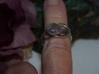 Sterling Amethyst Cabochon Oval Band Ring Brutalist Modernist Space age Vnt Sz 8 — photo 7