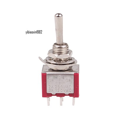 6 Pcs DPDT （ON）-OFF-（ON） Momentary Mini Toggle Switch AC 250V/2A 120V/5A New