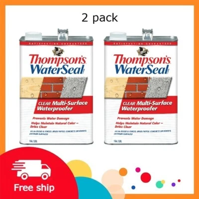 Thompson's WaterSeal Multi-Surface Waterproofer, Clear, 1 Gallon x 2 pack