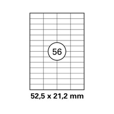 50 arkuszy etykiet do drukarek 52,5 x 21,2 mm DIN A4 (2800 szt.) laserowa etykieta do kopiowania