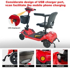 Electric 300lbs Mobility Scooters for Adult 4 Wheels Scooter for Outdoor Driving