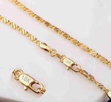 NEW Unisex 18k Yellow Gold Filled Flat Mariner Necklace, 24  