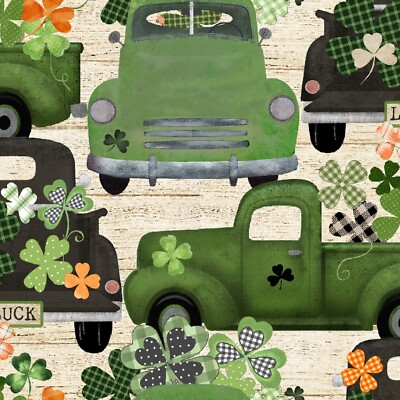 3 Wishes Shamrockin' by Beth Albert 22241 Cream Shamrock & Roll  Cotton