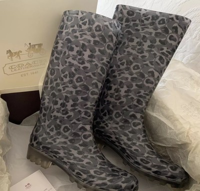 women's leopard rain boots
