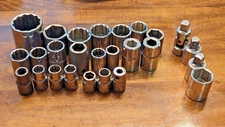 26 Proto Socket Set 1/2" 3/8" Drive 1-1/8" 7/8 13/16 11/16 Shallow Mix Lot USA