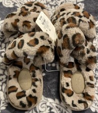 Star  s Above- Women's Royal Leopard Slide Slippers - Brown- SZ:10