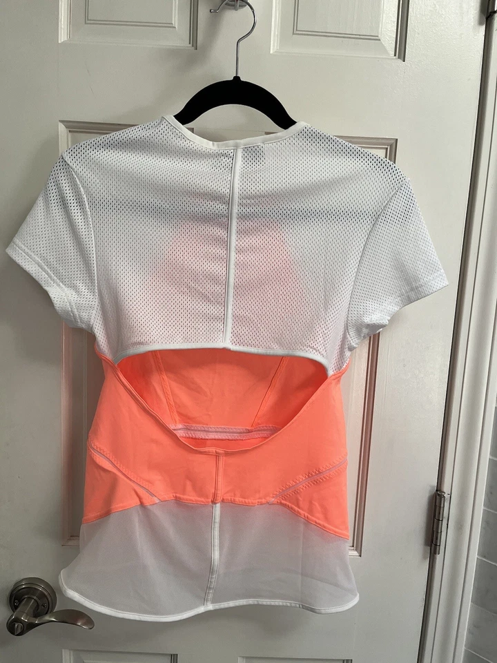 NEW Stella McCartney Adidas Women Tennis Orange Barricade Cap Top size 40 - Image 4 of 4
