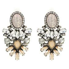 US Seller Betsey Johnson Crystal Fashion Earrings Flower Pearl