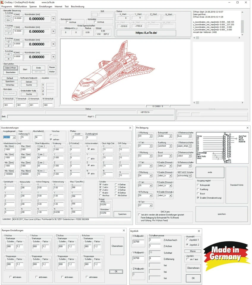 Lete® CncEasy, USB CNC Controller + CNC Software für CNC Steuerung, MIT Gehäuse - Bild 1 von 3