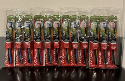 *NEW LOT OF 24 COLGATE 360 FRESH 'N PROTECT ULTRA COMPACT HEAD SOFT TOOTHBRUSHES