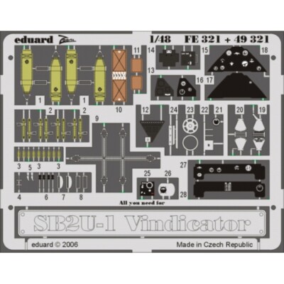 MW22 EDUARD 49322 B-25B INTERIOR 1/48 PE SET for ACCURATE MINIATURES