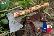 CUSTOM HAND FORGED DAMASCUS STEEL AXE WITH ASH WOOD HANDLE AH- 2051