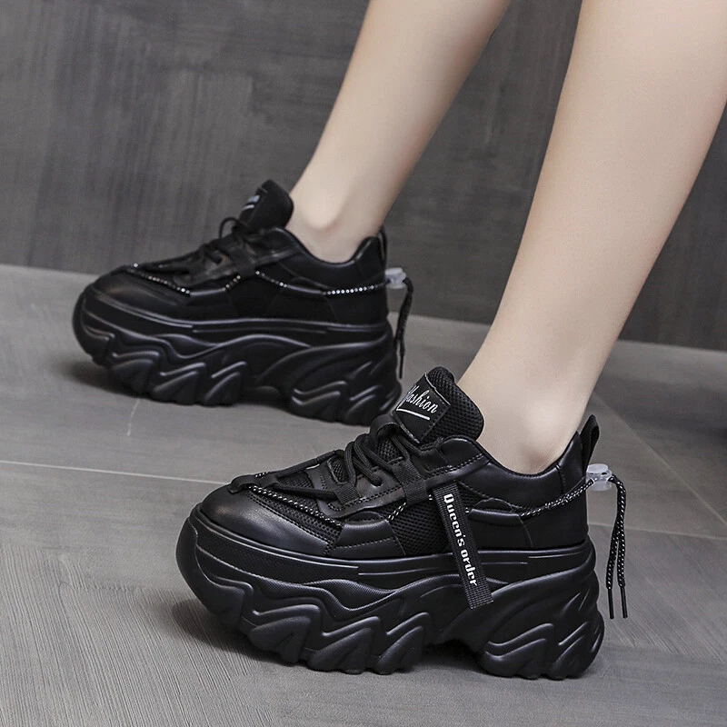 Black Chunky Platform Sneakers | CYBER TECHWEAR®