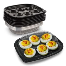 MT Products Plastic Deviled Egg Carrier/Deviled Egg Tray with Lid - Pack of 12